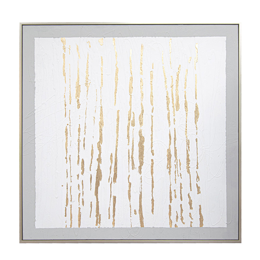 Helia Champagne, White & Gold Canvas by RV Astley