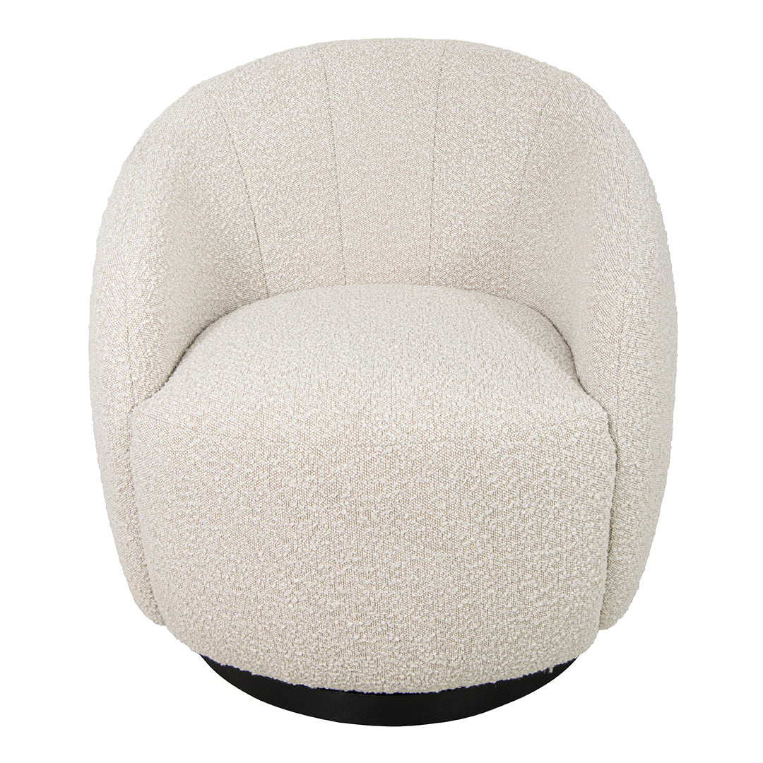Chalain Natural Finish Boucle Swivel Chair by RV Astley
