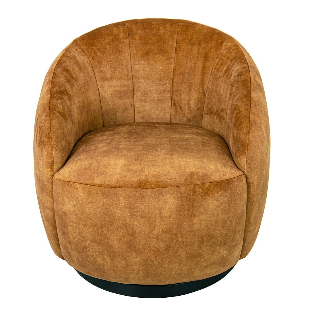 Chalain Ginger Finish Velvet Chair by RV Astley