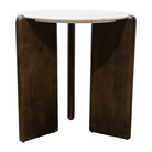 Brosna Matt Brown Wood & Marble Top Side Table by RV Astley