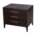 Thomas Chocolate & Brass 3 Drawer Side Table by RV Astley