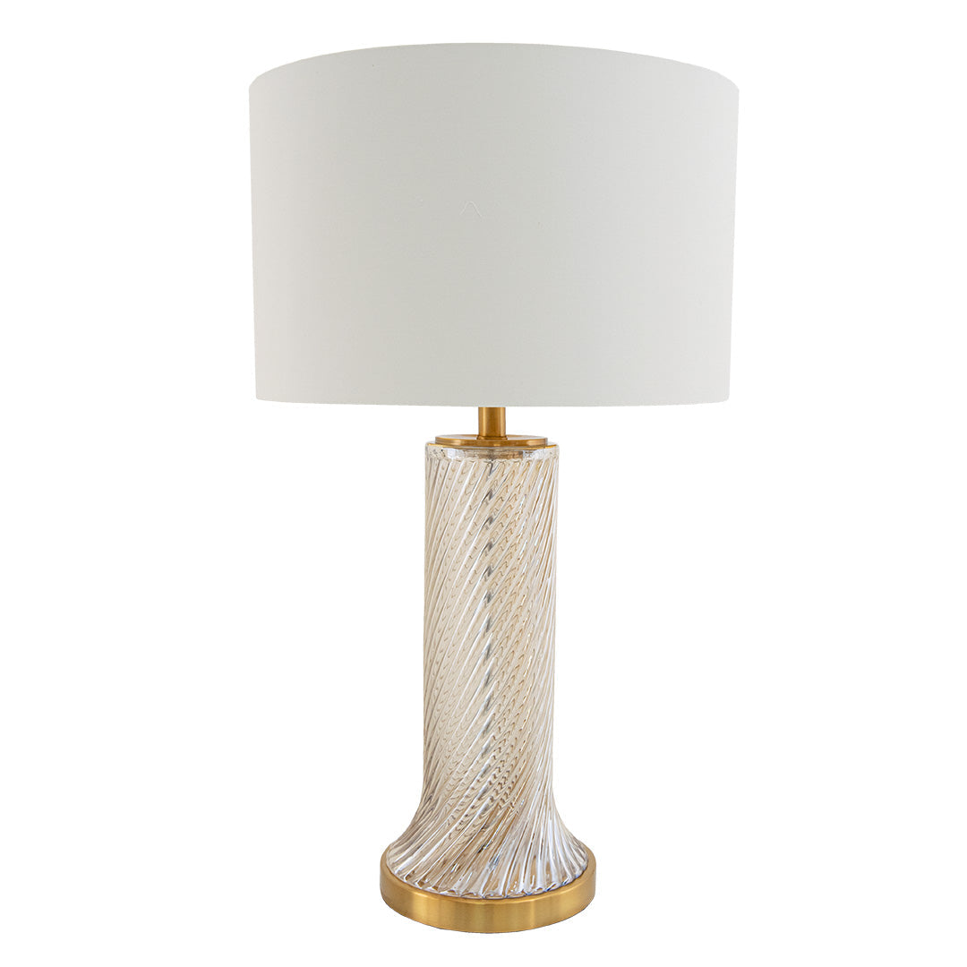 Fredrich Brass & Opal Glass Table Lamp by RV Astley