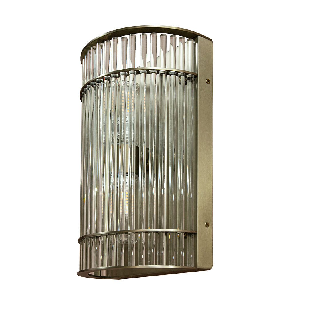 Macy Champagne Metal & Glass Bathroom Wall Light (IP65) by RV Astley