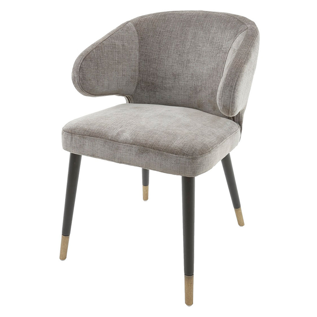 Arrone Wood & Mouse Chenille Fabric Chair by RV Astley