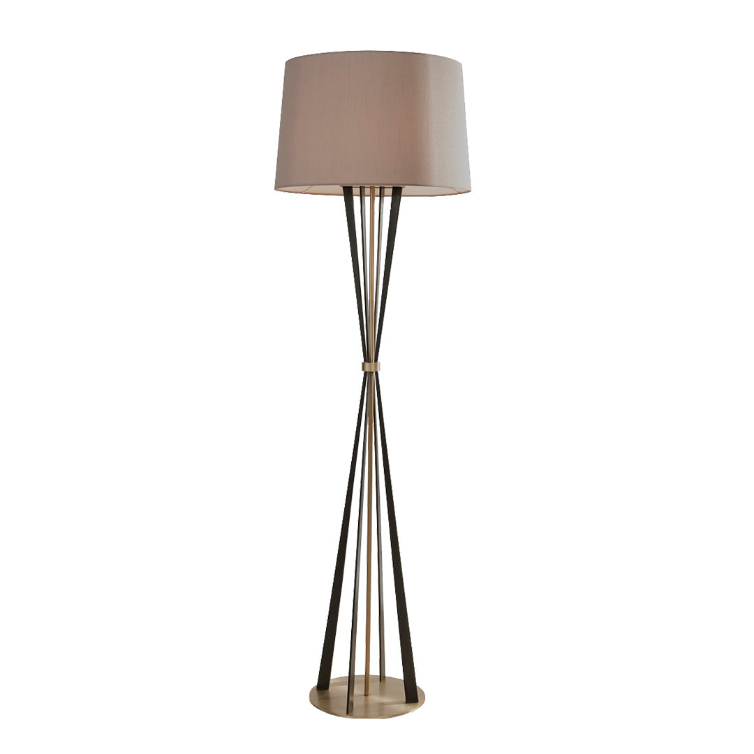 Allai Antique Brass & Bronze Floor Lamp by RV Astley