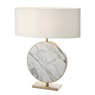Valery Antique Brass & White Marble Table Lamp by RV Astley