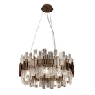 Saiph Antique Gold Chandelier with Textured Glass Shade - 60cm by RV Astley