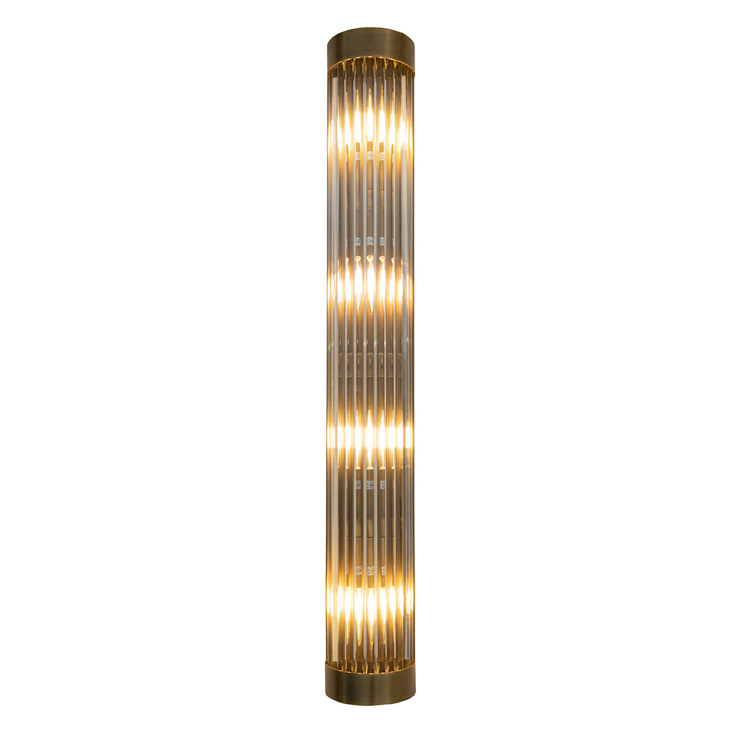 Nasir Antique Brass Finish & Glass Rods Long Wall Lamp by RV Astley