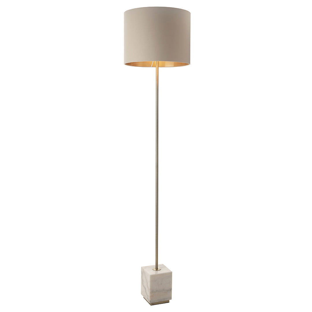 Sintra White Marble & Antique Brass Floor Lamp by RV Astley