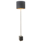 Carmel Antique Brass & Black Marble Floor Lamp with Black Shade by RV Astley