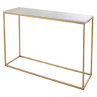 Faceby Brushed Gold & White Marble Console Table by RV Astley