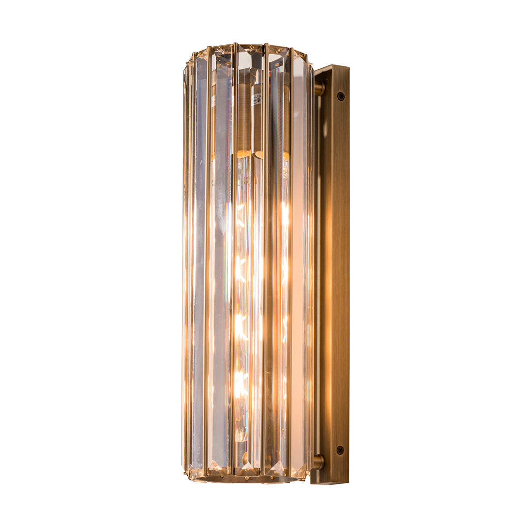 Reagan Antique Brass & Crystal Wall Light by RV Astley