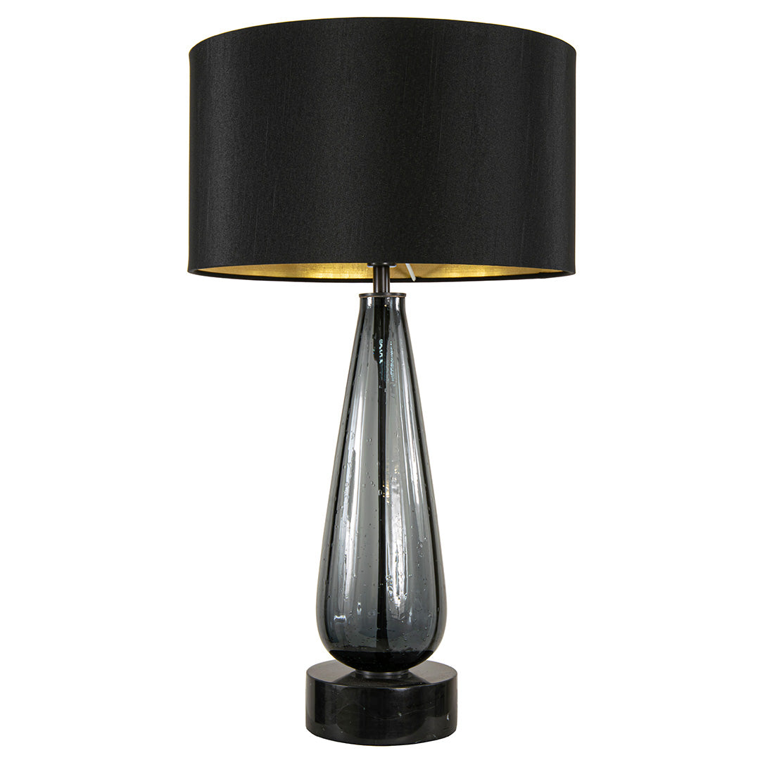 Berg Black Marble & Smoked Glass Table Lamp by RV Astley