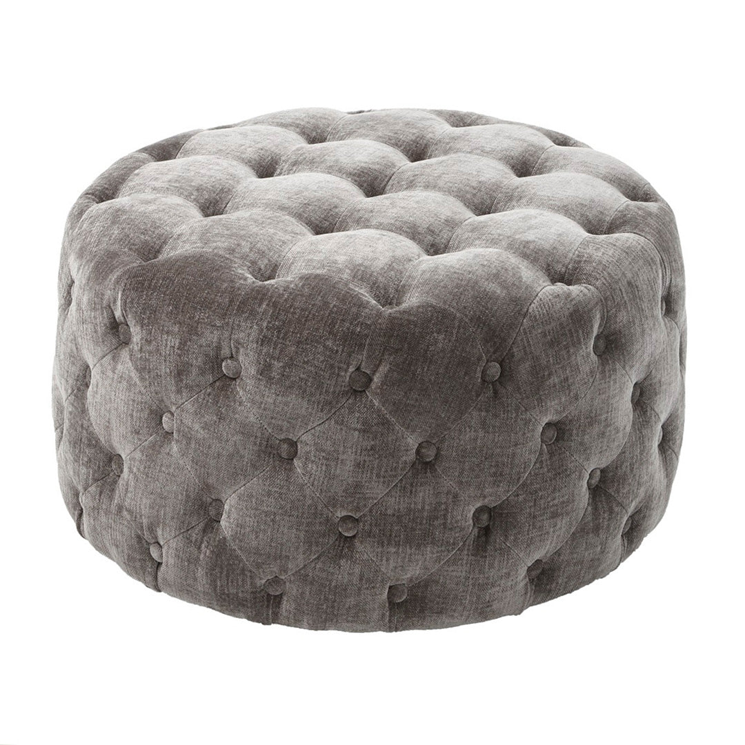 Lindau Mouse Chenille Fabric Stool by RV Astley