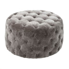 Lindau Mouse Chenille Fabric Stool by RV Astley