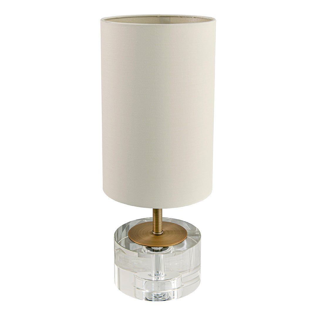 Cavan Crystal & Antique Brass Table Lamp by RV Astley