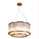 Iona Antique Brass Pendant Light with Crystal Shade by RV Astley