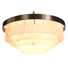 Mayfair Bronze & Alabaster Pendant 60cm by Luxe Collection