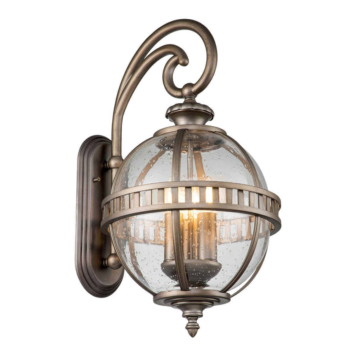 Halleron 3 Light Wall Lantern Light Burnished Bronze – Decor Lighting