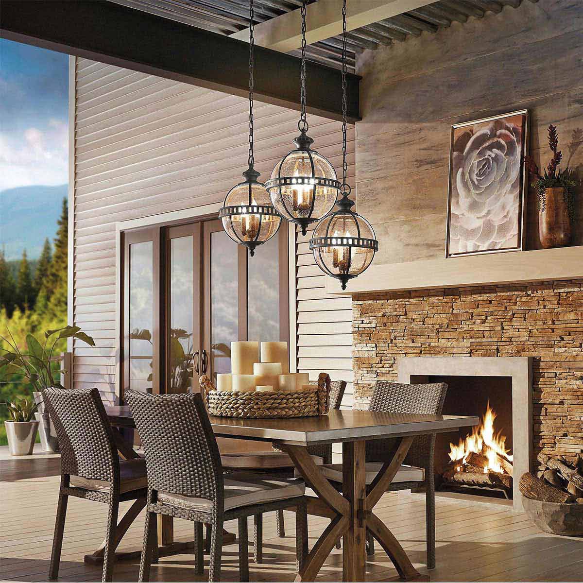 Halleron 3 Bulb Chain Lantern Light Londonderry – Decor Lighting
