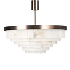 Mayfair Bronze & Alabaster Pendant 80cm by Luxe Collection
