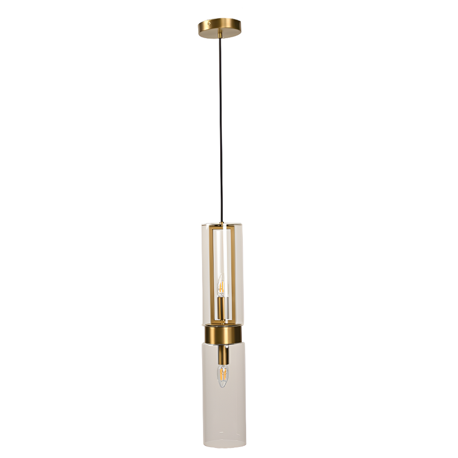 Revere Gold & Clear Glass Single Pendant by Luxe Collection