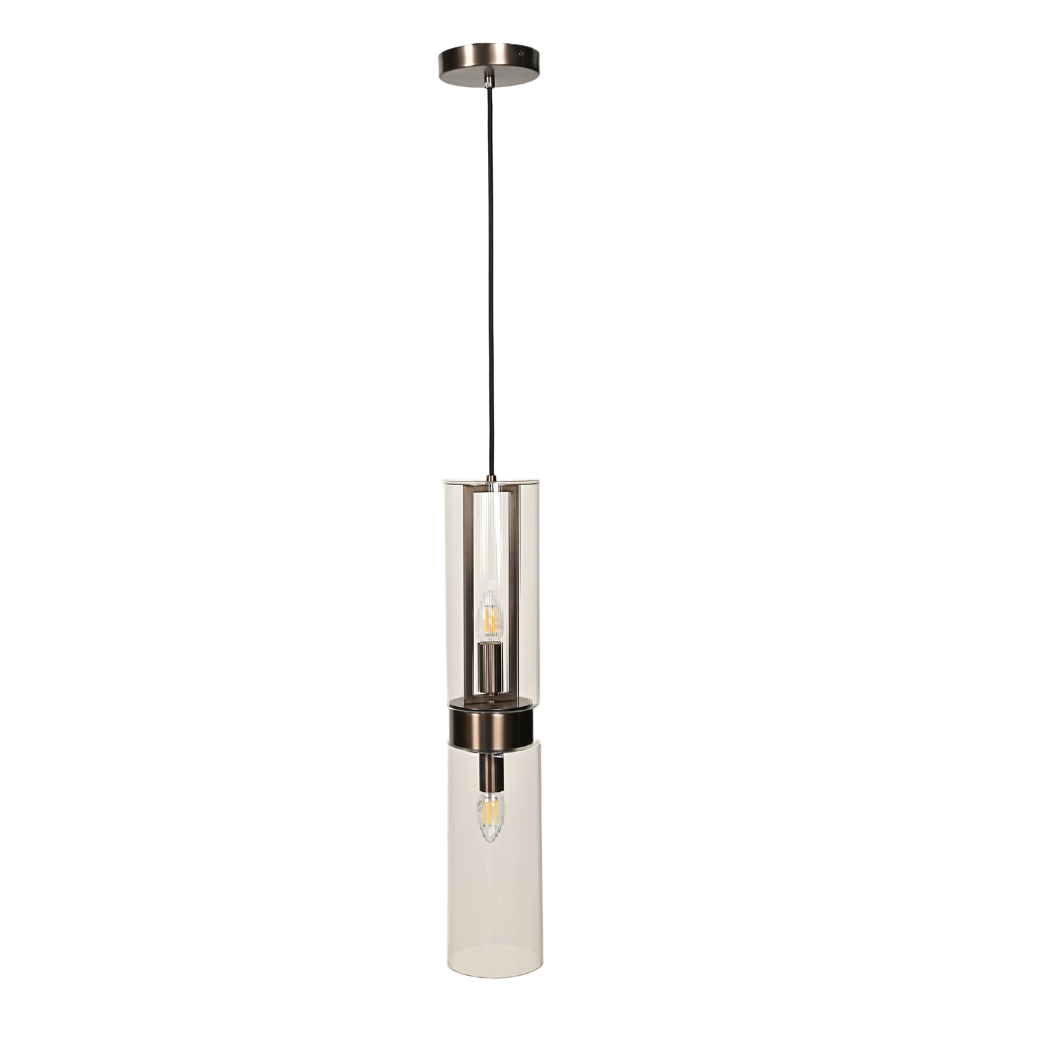 Revere Bronze & Clear Glass Single Pendant by Luxe Collection