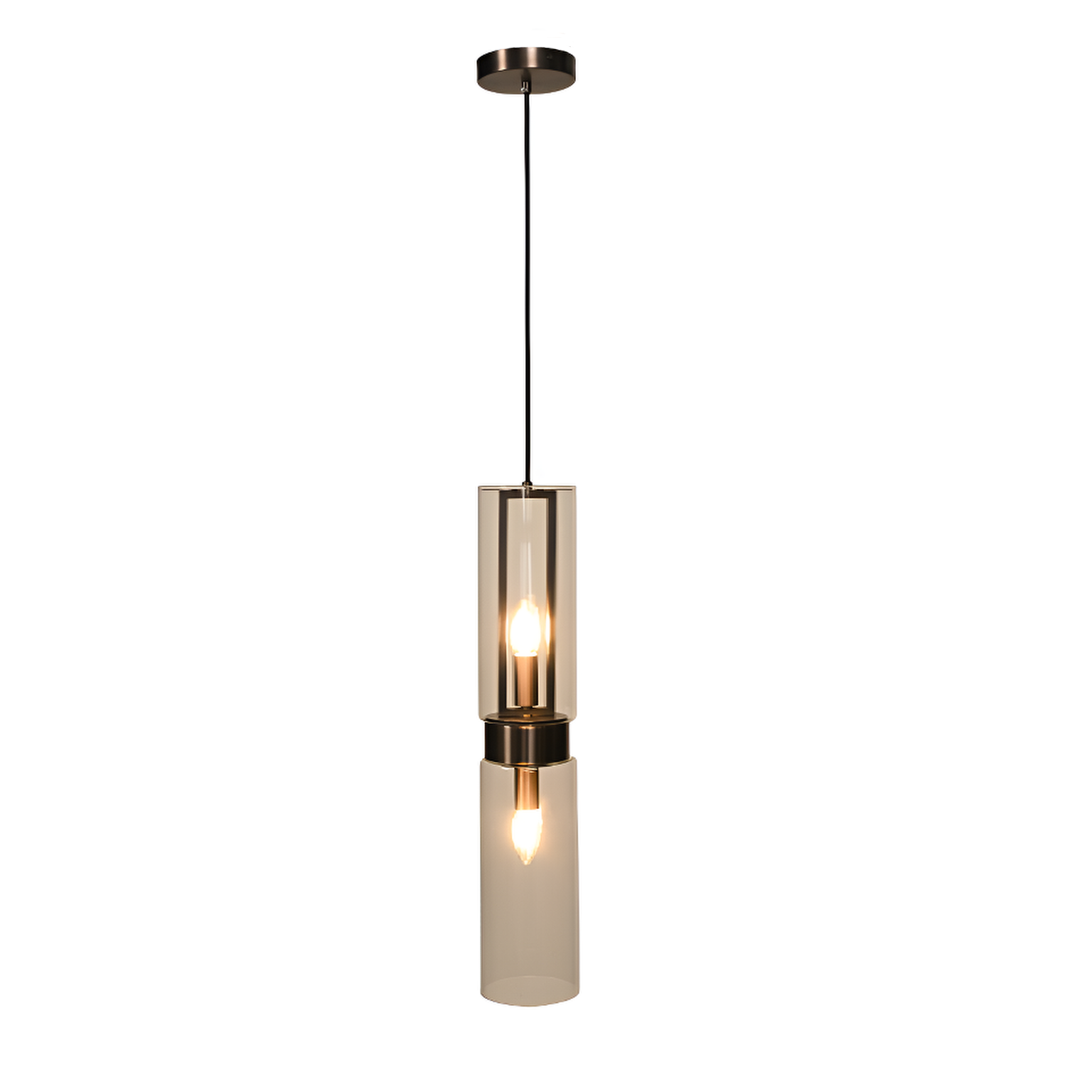 Revere Bronze & Clear Glass Single Pendant by Luxe Collection