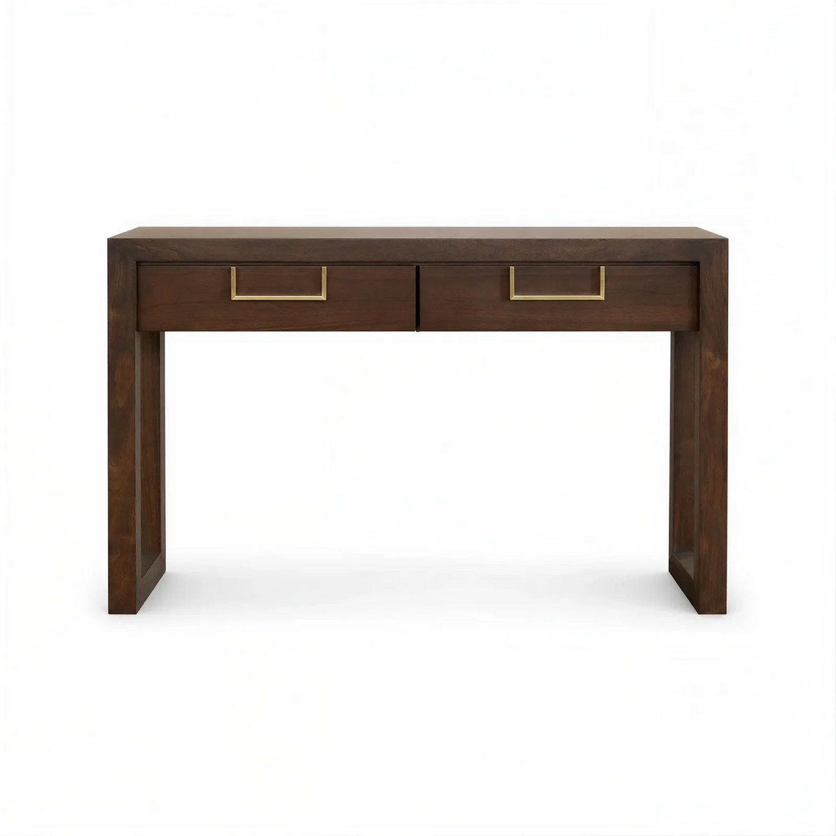 Lucca Walnut & Brass Console Table by Berkeley Designs